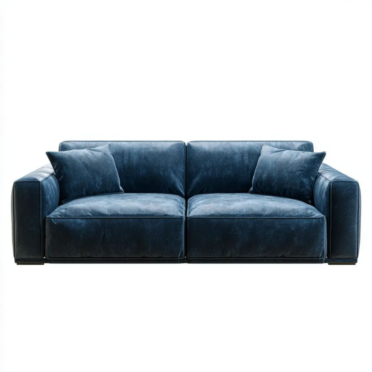 Sofa dwuosobowa granatowa z tapicerką poliestrową 220 x 100 x 85 cm