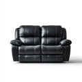Sofa dwuosobowa czarna z tapicerką PU 170 × 95 × 100 cm
