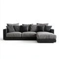 Ciemnoszara sofa narożna z prawostronnym szezlongiem, tapicerka poliestrowa, 290 × 170 × 85 cm