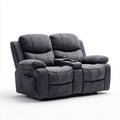 Grafitowa sofa dwuosobowa z elektryczną funkcją relaksu z mikrofibry 170 x 95 x 102 cm