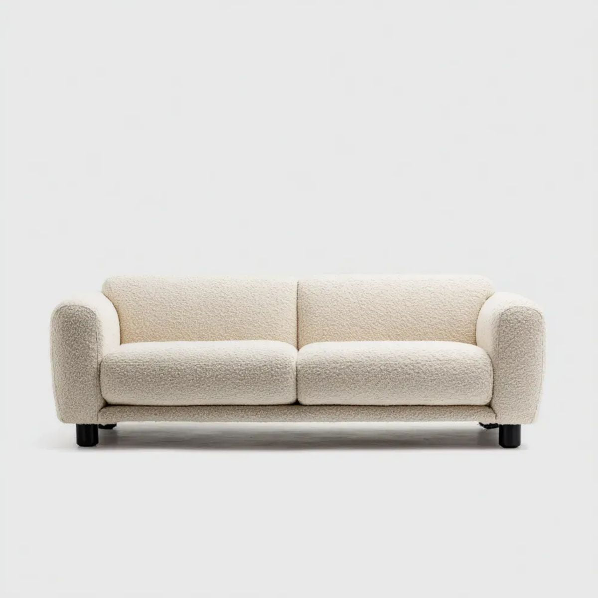 Dwuosobowa sofa z tkaniny bouclé, kremowa, 170 x 85 x 78 cm