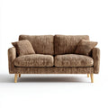 Brązowa sofa dwuosobowa z tapicerką sztruksową, 160 x 86 x 84 cm