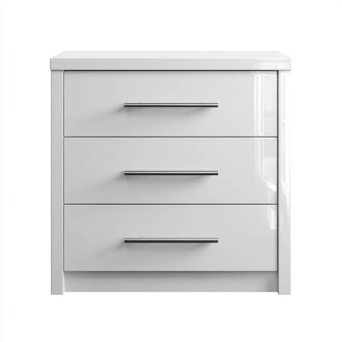 Biała komoda z 3 szufladami z lakierowanej płyty MDF, 80 x 40 x 90 cm