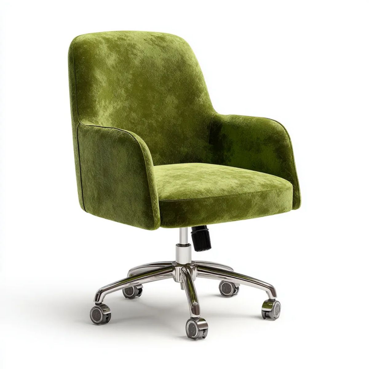 Zielony obrotowy fotel biurowy z tapicerką poliestrową, 62 × 62 × 84–94 cm