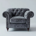 Fotel wypoczynkowy Chesterfield z aksamitu ciemnoszary, 112 x 95 x 78 cm