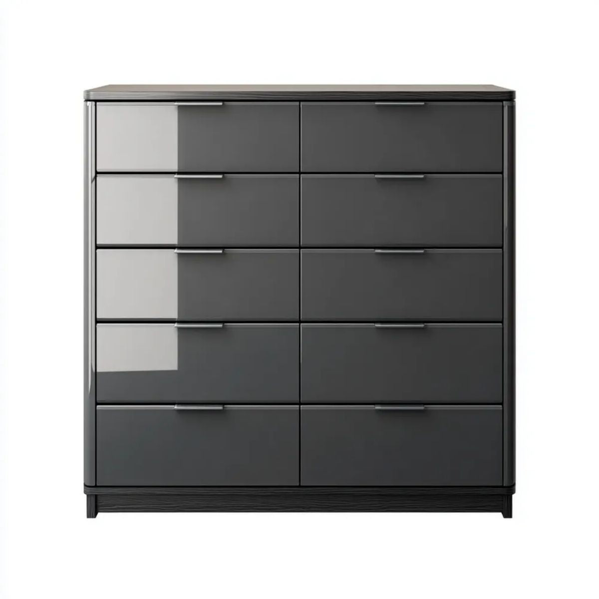 Czarna komoda z płyty MDF z 10 szufladami, 100 × 40 × 110 cm