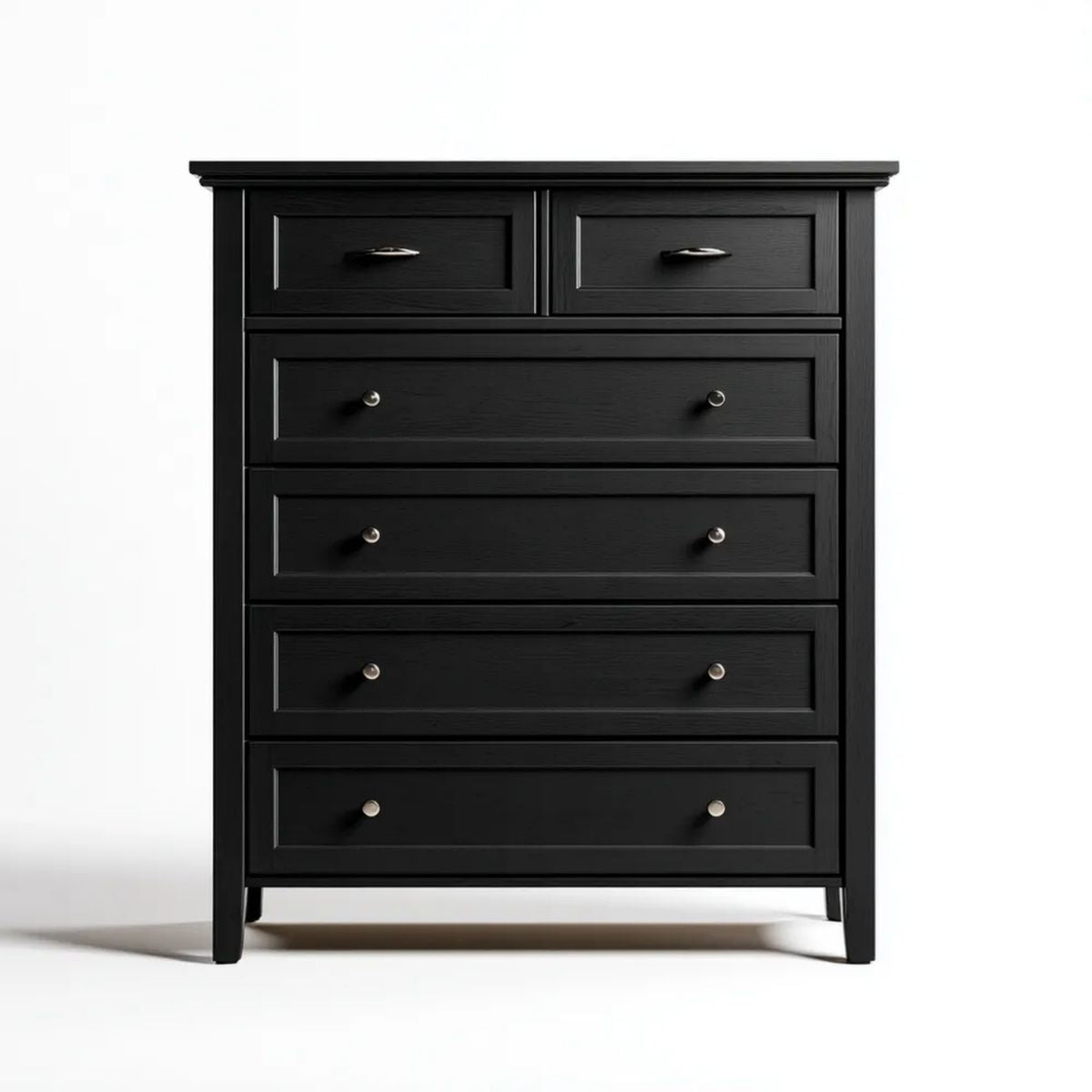 Czarna komoda z 6 szufladami z płyty MDF, 100 x 45 x 120 cm