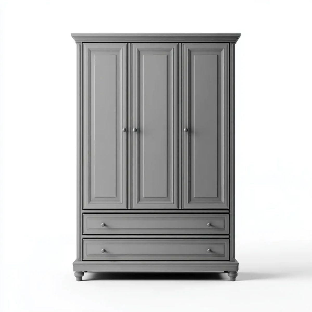 Szafa trzydrzwiowa z 2 szufladami, szara, MDF, 150 × 60 × 220 cm