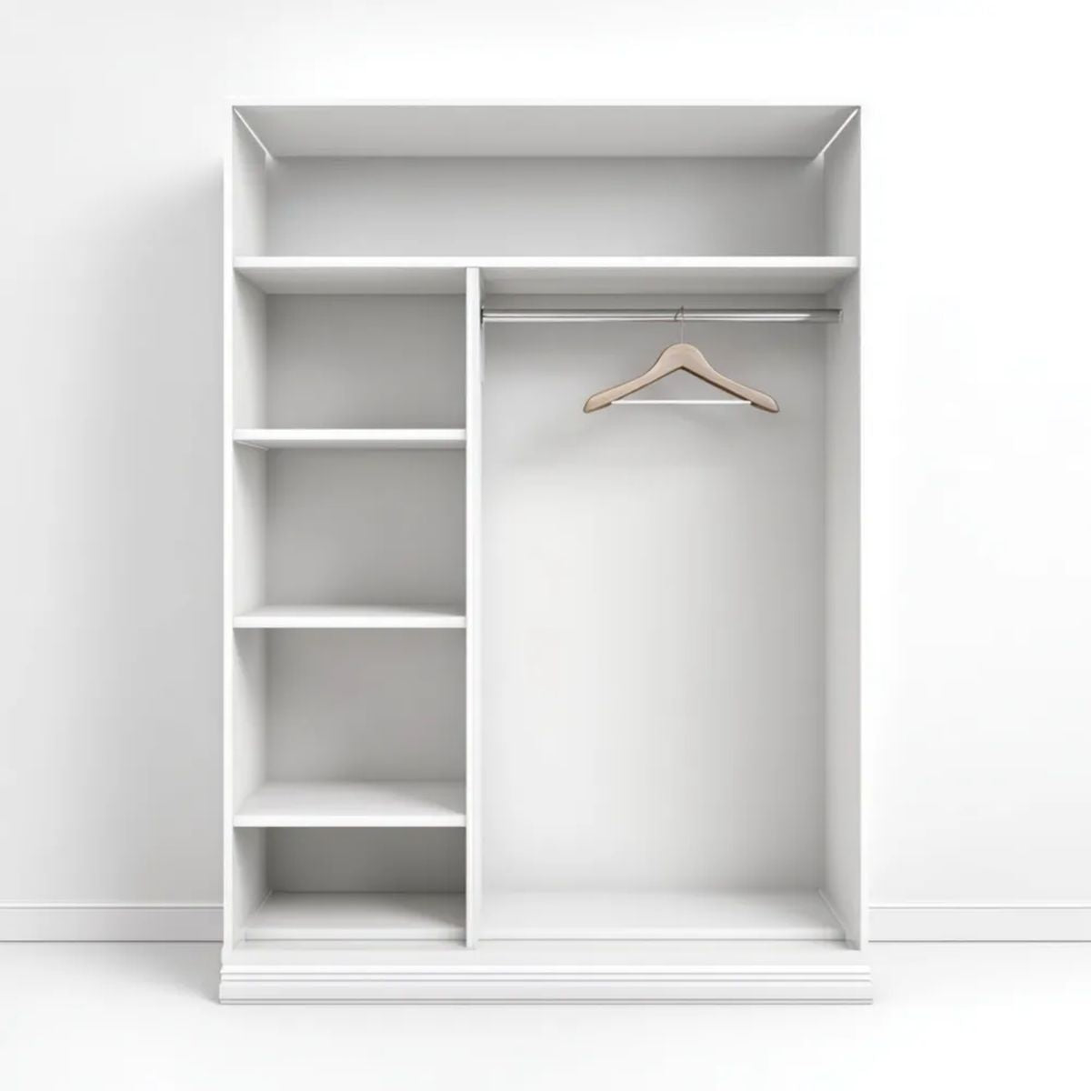 Otwarta szafa ubraniowa biała z płyty wiórowej laminowanej 100 × 50 × 200 cm