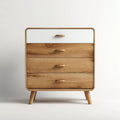 Komoda z 4 szufladami biało-dębowa z MDF 80 x 40 x 90 cm