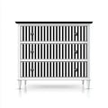 Komoda sypialniana MDF z 3 szufladami, biało-czarna, 90 × 45 × 100 cm