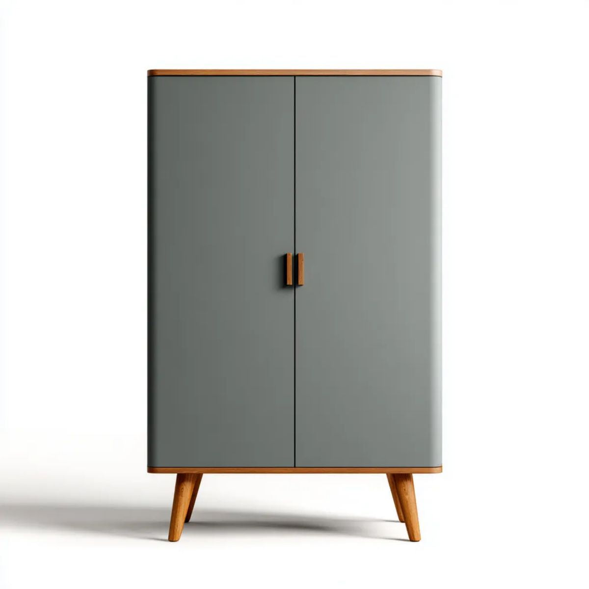 Dwudrzwiowa szafa z płyty MDF szarozielona/brązowa, 90 × 50 × 180 cm