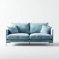 Dwuosobowa sofa z aksamitu niebieska 180 x 90 x 85 cm