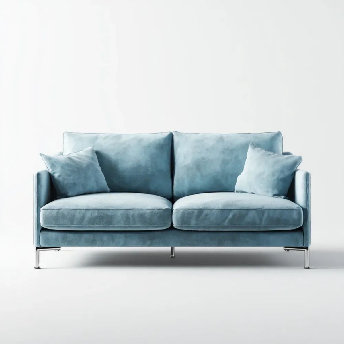 Dwuosobowa sofa z aksamitu niebieska 180 x 90 x 85 cm