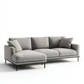Lewostronna sofa narożna z leżanką w kształcie L, szara, 260 x 160 x 85 cm