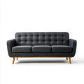 Sofa trzyosobowa grafitowa z poliestru 190 × 80 × 85 cm