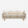 Sofa trzyosobowa kremowa z tapicerką poliestrową 200 x 86 x 84 cm