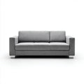 Szara sofa dwuosobowa z tapicerką poliestrową, 160 x 85 x 85 cm