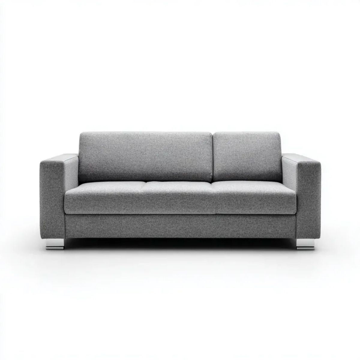 Szara sofa dwuosobowa z tapicerką poliestrową, 160 x 85 x 85 cm