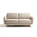 Sofa dwuosobowa beżowa z tapicerką bouclé z poliestru, 160 × 85 × 82 cm
