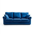 Granatowa sofa trzyosobowa aksamitowa 220 × 95 × 90 cm
