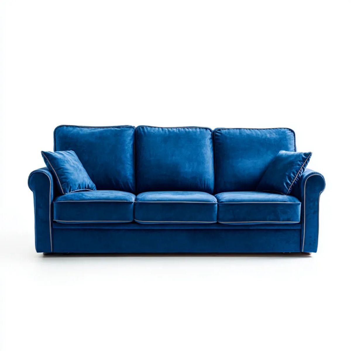 Granatowa sofa trzyosobowa aksamitowa 220 × 95 × 90 cm