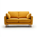 Musztardowa sofa dwuosobowa z poliestru 160 x 85 x 85 cm