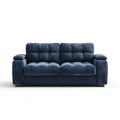 Granatowa sofa dwuosobowa z tkaniny sztruksowej 190 x 90 x 88 cm