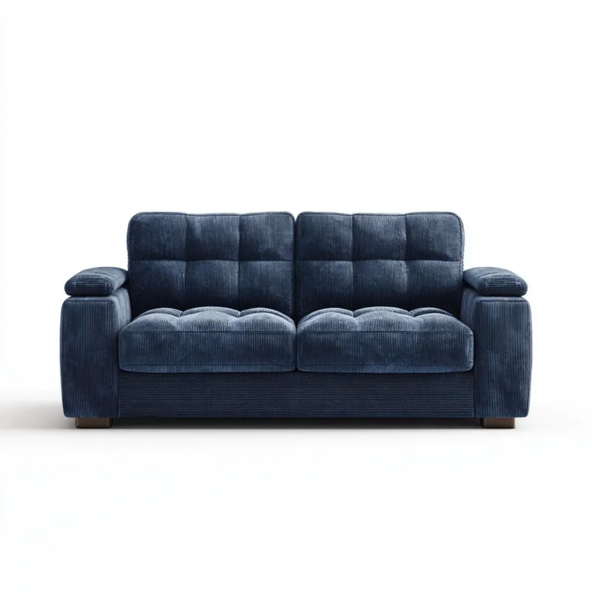 Granatowa sofa dwuosobowa z tkaniny sztruksowej 190 x 90 x 88 cm