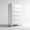 Biała komoda z płyty MDF z 5 szufladami, 80 × 40 × 125 cm