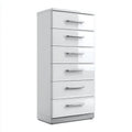 Biała komoda z 6 szufladami z płyty MDF 60 x 40 x 120 cm