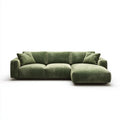 Sofa narożna prawostronna oliwkowozielona z aksamitu poliestrowego 280 x 165 x 85 cm